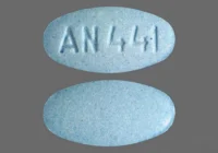 Pill with imprint AN 441, blue, oval, 10 mm (Meclizine Hydrochloride 12.5 mg)