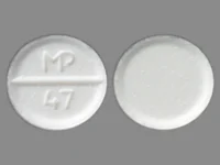 Pill with imprint MP 47, white, round, 6 mm (Albuterol Sulfate 2 mg)