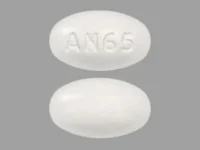 Pill with imprint AN65, white, oval, 16 mm (Abiraterone 250 mg)