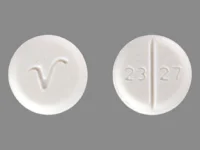Pill with imprint 2327 V, white, round, 7 mm (Benztropine Mesylate 2 mg)
