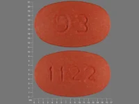 Pill with imprint 93 1122, orange, oval, 18 mm (Etodolac 400 mg)
