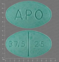 Pill with imprint 37 5 25 APO, green, oval, 10 mm (Triamterene and Hydrochlorothiazide Triamterene 37.5 mg / Hydrochlorothiazide 25 mg)