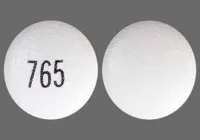 Pill with imprint 765, white, round, 8 mm (Paliperidone 3 mg)