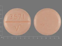 Pill with imprint 3571 V, orange, round, 6 mm (Hydrochlorothiazide 25 mg)