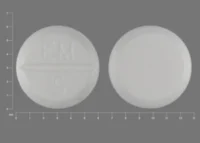 Pill with imprint EM 5, white, round, 6 mm (Methimazole 5 mg)