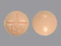 Pill with imprint I 156, orange, round, 6 mm (Propranolol Hydrochloride 10 mg)