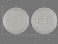 Pill with imprint Z 65, white, round, 6 mm (Atenolol 25 mg)