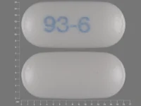 Pill with imprint 93 6, white, oval, 16 mm (Naproxen 500 mg)