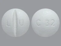 Pill with imprint L U C32, white, round, 12 mm (Ethambutol Hydrochloride 400 mg)