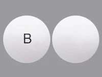 Pill with imprint B, white, round, 5 mm (Chlorpromazine Hydrochloride 10 mg)