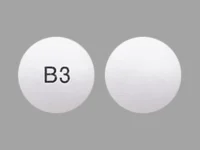 Pill with imprint B3, white, round, 6 mm (Chlorpromazine Hydrochloride 50 mg)