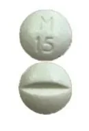 Pill with imprint M15, white, round, 6 mm (Morphine Sulfate 15 mg)