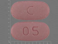 Pill with imprint C 05, pink, capsule, 10 mm (Fluconazole 100 mg)