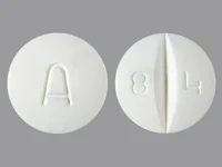 Pill with imprint 8 4 A, white, round, 11 mm (Amiodarone Hydrochloride 200 mg)