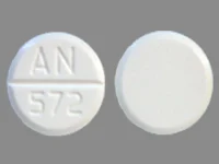 Pill with imprint AN 572, white, round, 11 mm (Bethanechol Chloride 10 mg)