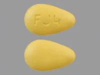Pill with imprint FJ4, yellow, oval, 12 mm (Tadalafil 20 mg)
