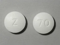 Pill with imprint 70 Z, white, round, 13 mm (Metformin Hydrochloride 500 mg)