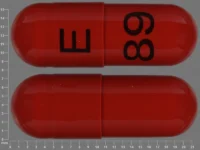 Pill with imprint E 89, orange, capsule, 21 mm (Venlafaxine Hydrochloride 150 mg)