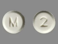 Pill with imprint M 2, white, round, 6 mm (Hydromorphone Hydrochloride 2 mg)