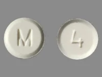 Pill with imprint M 4, white, round, 7 mm (Hydromorphone Hydrochloride 4 mg)