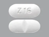 Pill with imprint Z16, white, capsule, 11 mm (Losartan Potassium 50 mg)