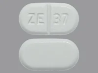 Pill with imprint ZE 37, white, capsule, 10 mm (Buspirone Hydrochloride 10 mg)