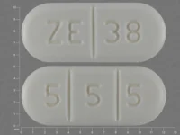 Pill with imprint 5 5 5 ZE 38, white, capsule, 12 mm (Buspirone Hydrochloride 15 mg)
