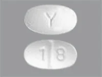 Pill with imprint 1 8 Y, white, oval, 9 mm (Alprazolam 0.25 mg)