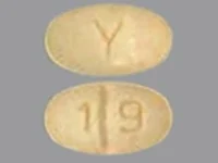 Pill with imprint 1 9 Y, orange, oval, 9 mm (Alprazolam 0.5 mg)