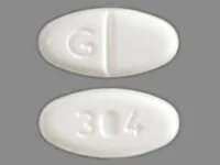 Pill with imprint G 304, white, oval, 11 mm (Norethindrone Acetate 5 mg)