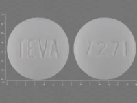 Pill with imprint TEVA 7271, white, round, 7 mm (Pioglitazone 15 mg)