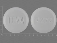 Pill with imprint TEVA 7272, white, round, 7 mm (Pioglitazone 30 mg)