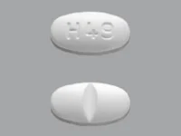 Pill with imprint H 49, white, oval, 19 mm (Sulfamethoxazole and Trimethoprim Sulfamethoxazole 800 mg / Trimethoprim 160 mg)