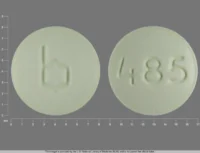 Pill with imprint b 485, green, round, 8 mm (Leucovorin Calcium 25 mg)
