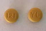 Pill with imprint 121 YL, yellow, round, 6 mm (Letrozole Tablets 2.5 mg)