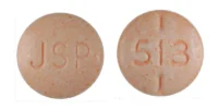 Pill with imprint JSP 513, orange, round, 7 mm (Levothyroxine Sodium 25 mcg)