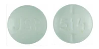 Pill with imprint JSP 514, white, round, 7 mm (Levothyroxine Sodium 0.05 mg)