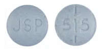 Pill with imprint JSP 515, purple, round, 7 mm (Levothyroxine Sodium 0.075 mg)