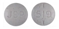 Pill with imprint JSP 519, brown, round, 7 mm (Levothyroxine Sodium 0.125 mg)