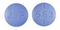 Pill with imprint JSP 563, purple, round, 7 mm (Levothyroxine Sodium 0.175 mg)