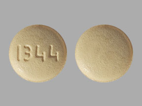 Pill with imprint 1344, yellow, round, 7 mm (Ramelteon 8 mg)