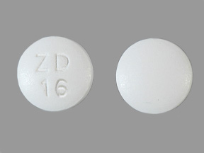 Pill with imprint ZD 16, white, round, 6 mm (Topiramate 25 mg)