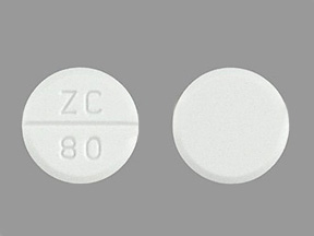 Pill with imprint ZC 80, white, round, 10 mm (Lamotrigine 100 mg)