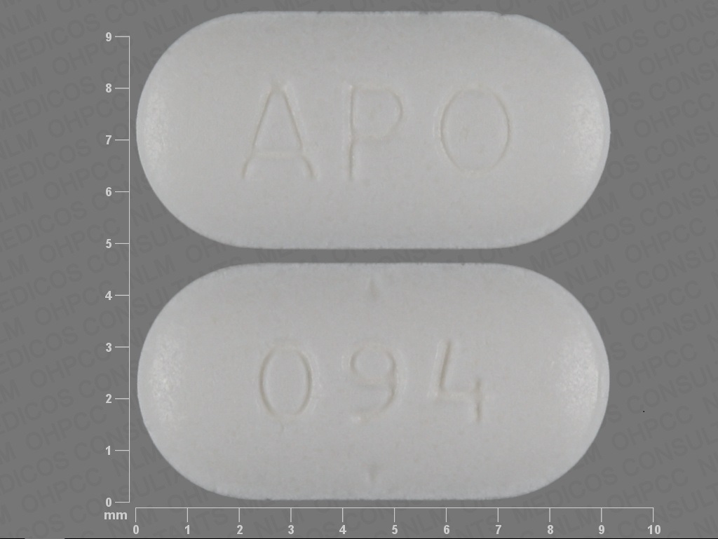 Pill with imprint APO 094, white, capsule, 9 mm (Doxazosin 2 mg)