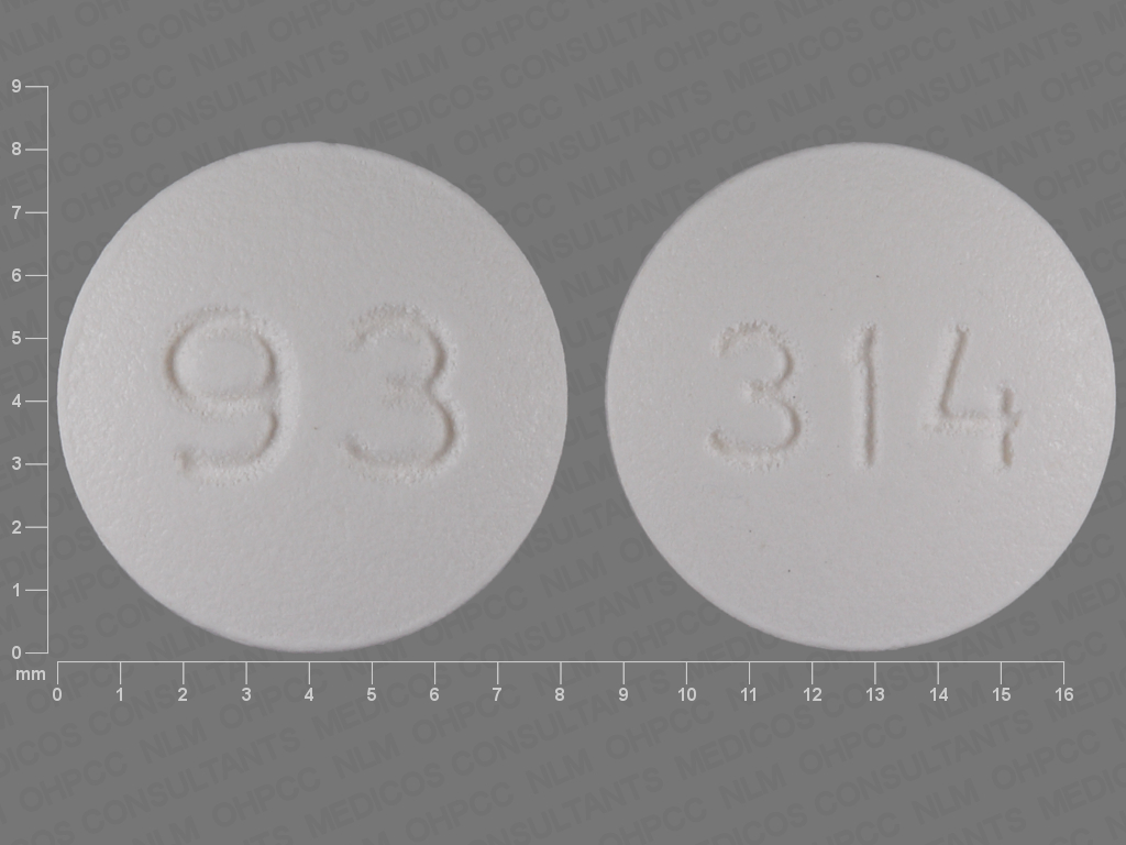 Pill with imprint 93 314, white, round, 8 mm (Ketorolac Tromethamine 10 mg)