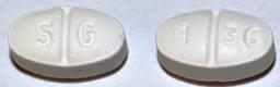 Pill with imprint S G 1 36, white, oval, 8 mm (Levocetirizine Dihydrochloride 5 mg)