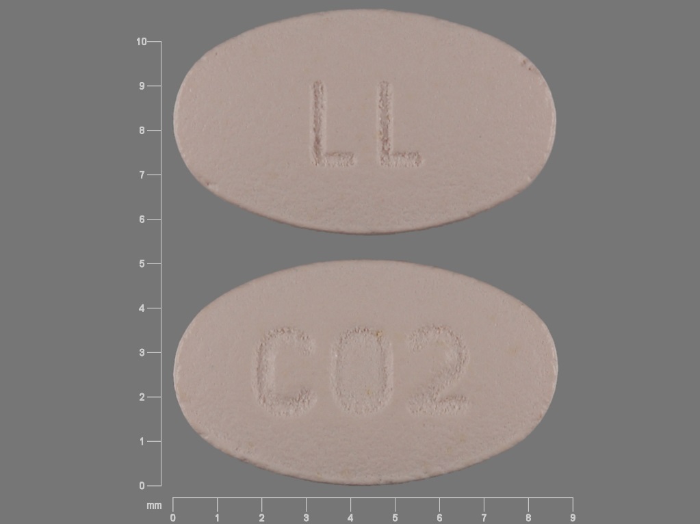 Pill with imprint LL C02, pink, oval, 9 mm (Simvastatin 10 mg)