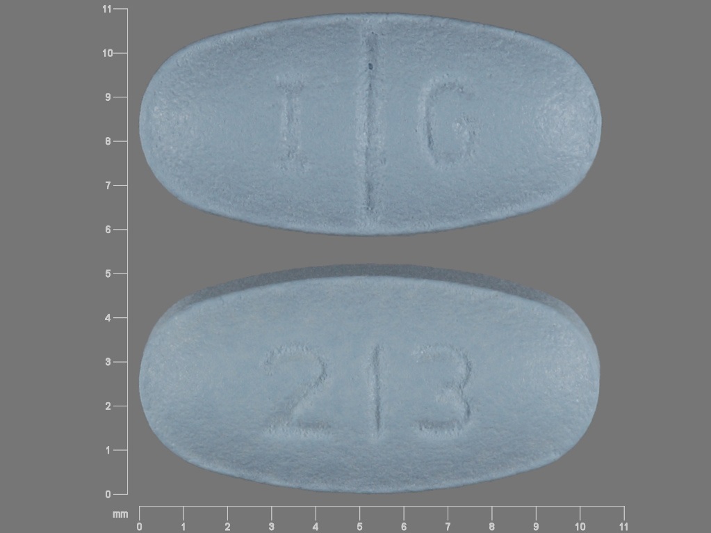 Pill with imprint 213 IG, blue, oval, 10 mm (Sertraline Hydrochloride 50 mg)