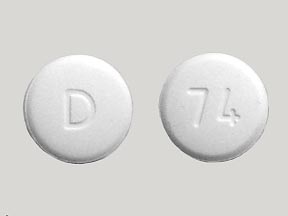 Pill with imprint D 74, white, round, 11 mm (Terbinafine Hydrochloride 250 mg)