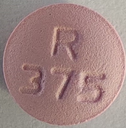 Pill with imprint R37 5, pink, round, 7 mm (Metoprolol Tartrate 37.5 mg)